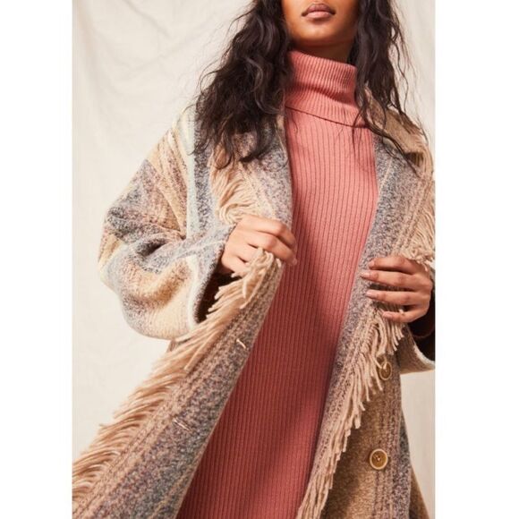 NWTGS WE THE FREE Free People Desert Fringe Coat  / Dreamweaver - Picture 10 of 10